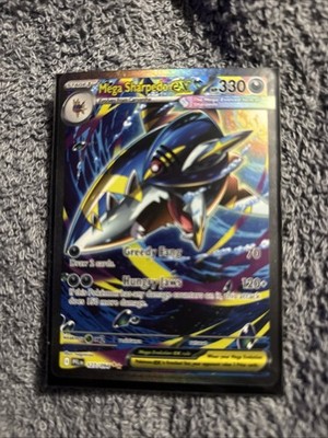 Mega Sharpedo ex 127/094  PULLED RIGHT INTO SLEEVE Me02: Phantasmal Flames Holo