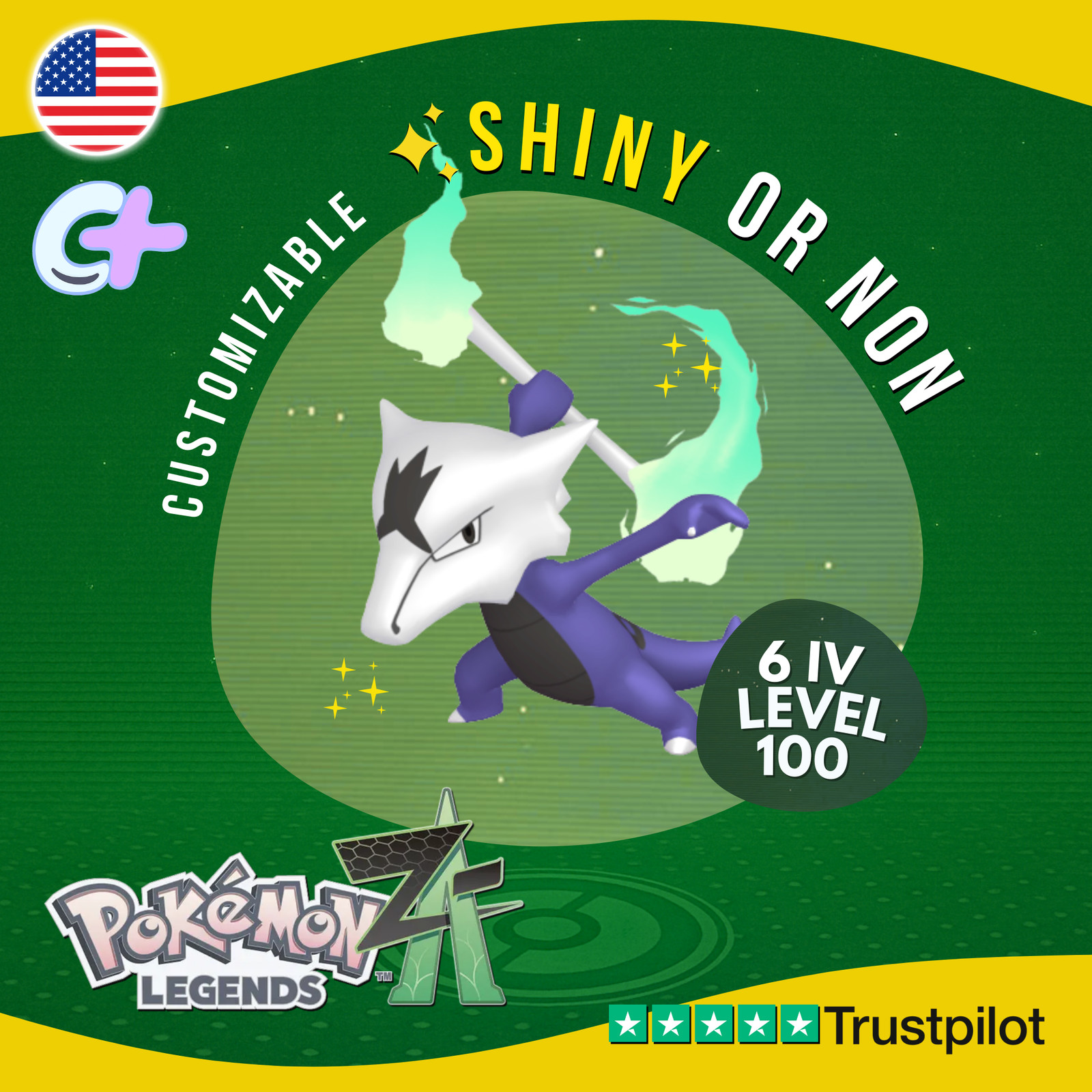 Marowak Alola Alolan Shiny or Non ✨6 IV Pokémon Legends Z-A Customizable ZA Z A