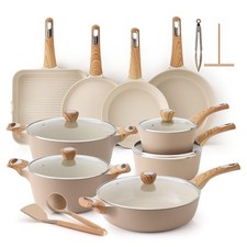 Nonstick Ceramic Cookware Set, 26 Pcs Induction Pots & Pans, Healthy Kitchen Set