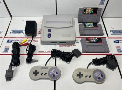 Super Nintendo SNES JR. Console Bundle W/ SUPER MARIO -SAME DAY SHIP - WARRANTY
