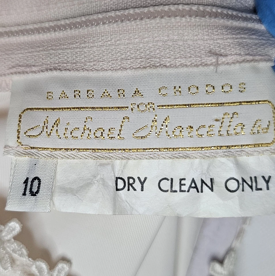 Vestido de encaje rosa bebé de colección para mujer talla 10 Barbara Chodos para Michael Marcella Ltd. Foto 4 de 4