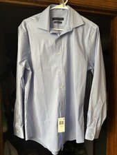 NWT Tommy Hilfiger TH Flex Collar Blue Stretch Athletic Fit Shirt 15 32/33 M