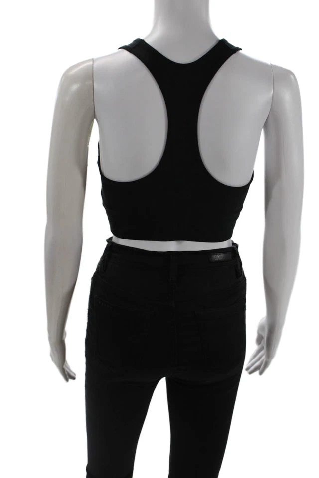 Uniqlo Womens Scoop Neck Stretch Knit Sports Bra Blakc Size Medium - Image 3 of 4