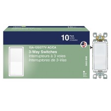 Leviton 3-Way White 10 Count Switch, Push Button, Toggle Actuator, Manual