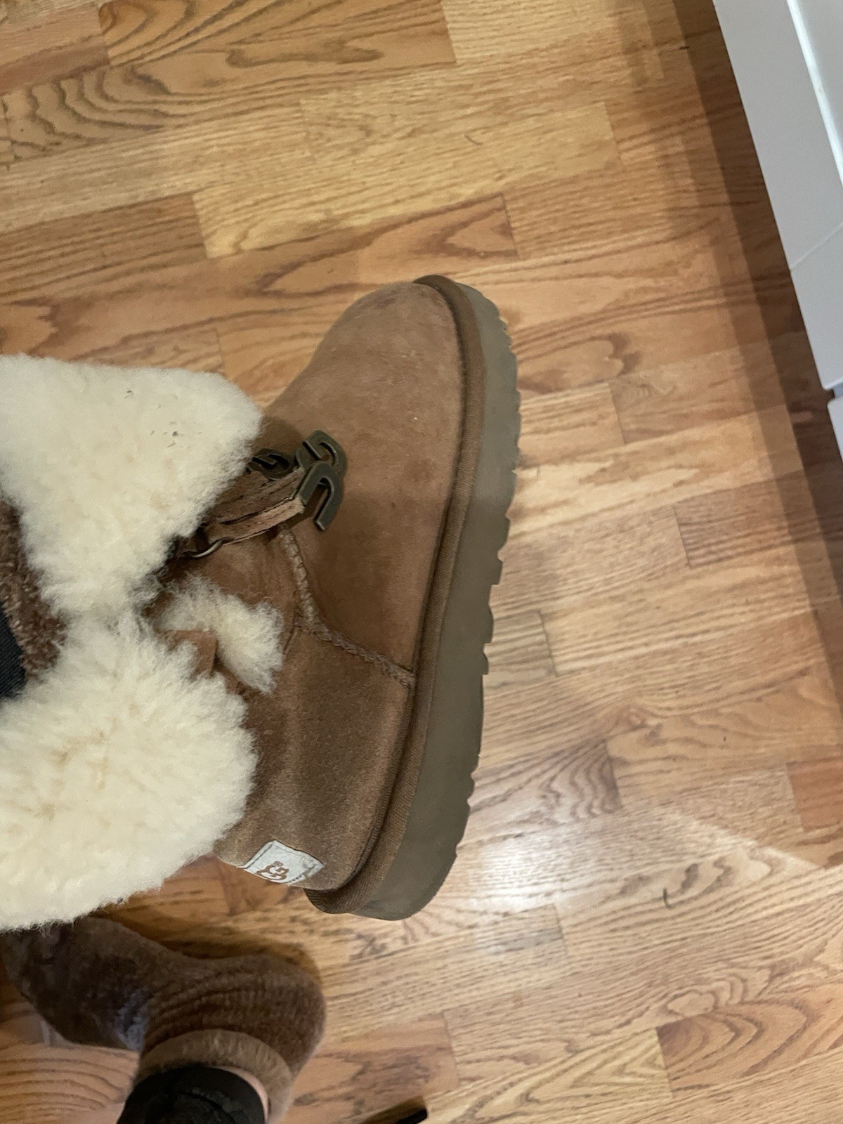 UGG Bailey Button Charm Boots Chestnut Sheepskin … - image 3