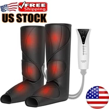 Leg Massager W/ Heat Air Compression Foot Calf Helpful Circulation Muscles Home