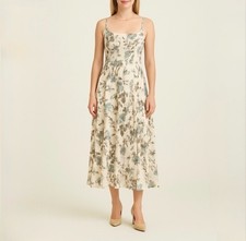 Reformation Katalina Dress Priscilla Size 0 NWT Floral Cream Midi Maxi Dress