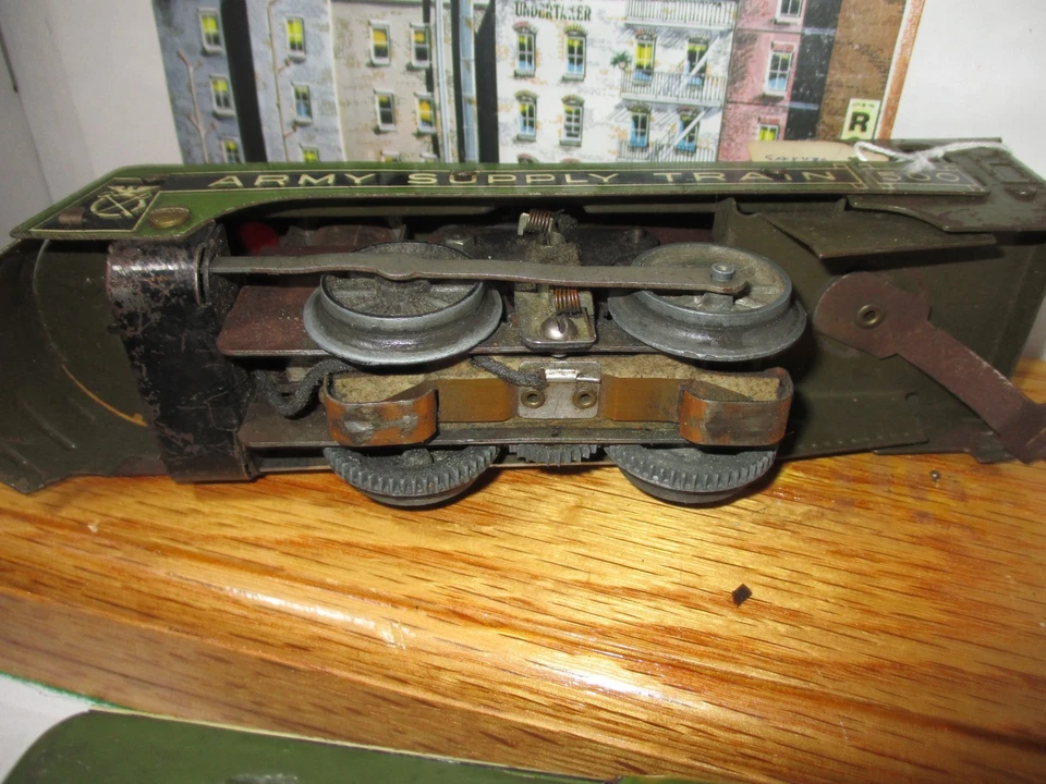 Vintage Prewar MARX ARMY SUPPLY TRAIN O ENGINE #500~GOOD/WORKS/RARE - Image 3 of 3
