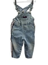 Vintage Old Navy Baby 18-24 Months Overalls Denim Logo Patch Cargo 1200XX