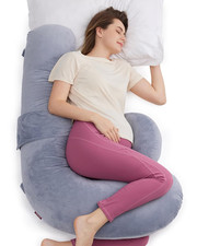 Original F Shaped Pregnancy Pillow with Adjustable Wedge for Full Body Support