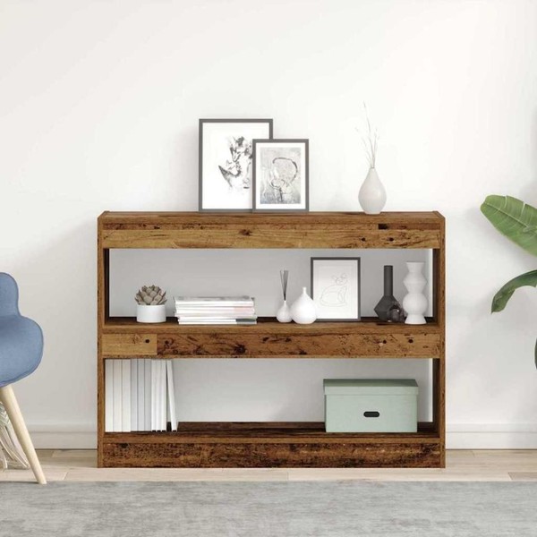 BüCherregal 2 Ebenen 100 X 30 X 72 Cm Holzwerkstoff Altholz-image