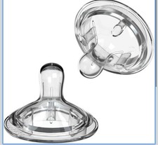 nanobebe 6 mth 2 Pack Fast Drip Silicone Nipple Triple Vent