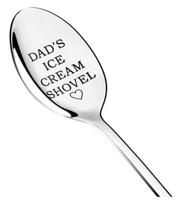Dad's Ice Cream Spoon Engraved Stainless Steel Spoon