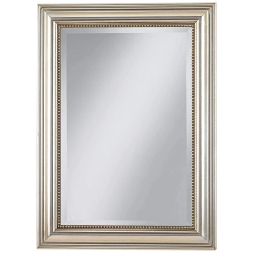 Uttermost Stuart Traditional Wood Beaded Mirror in Silver/Gray - Picture 2 of 9