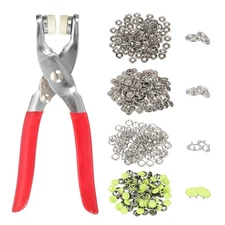 100Set Metal Snap Button Kit 10mm Solid Prong Snap Button Tool Light Yellow