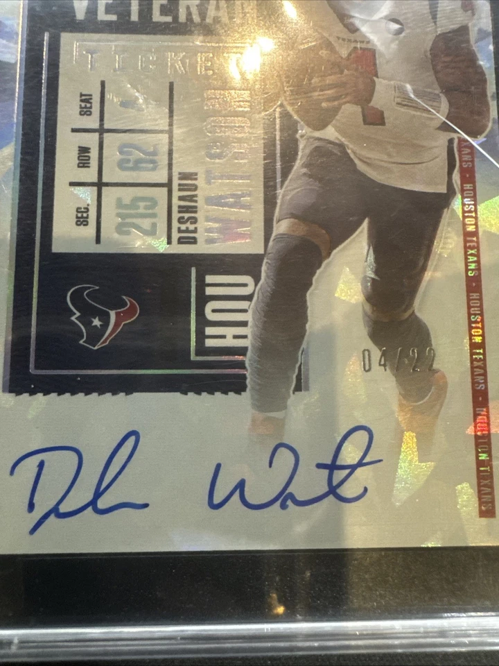 2020 Contenders Cracked Ice Ticket Auto 10 Deshaun Watson 4/22 SGC9.5 - JERSEY# - Image 3 of 3