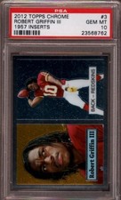 2012 TOPPS CHROME #3 ROBERT GRIFFIN ☆ROOKIE☆ WASHINGTON REDSKINS PSA 10 GEM-MINT