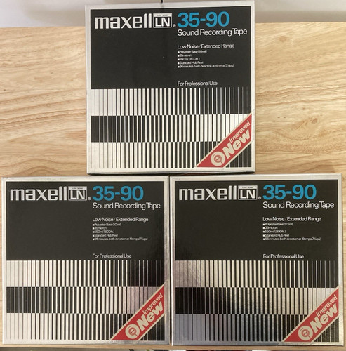 VINTAGE MAXELL LN 35-90 LOT OF 3 AUDIO REEL TO REEL TAPES