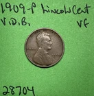 1909-P VDB Lincoln Wheat Cent 1c Vf Very Fine