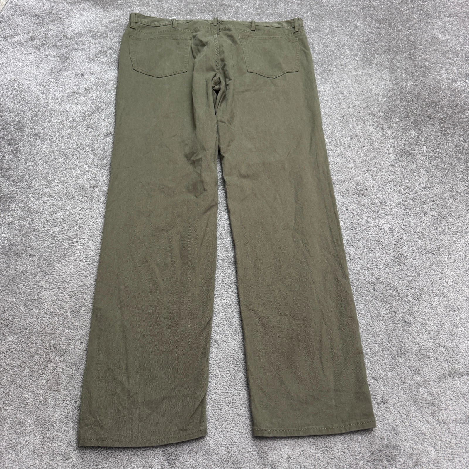 Banana Republic Washwell Linen Dessert Thyme Chino Pants Mens 42x34 Green Slim