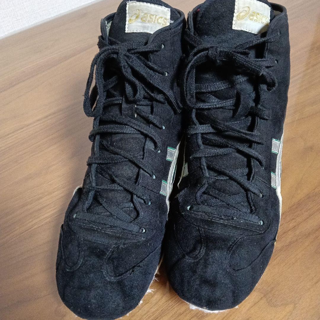 asics Boxing Wrestling Shoes Black Silver Green US8.5 (26.5cm) Og