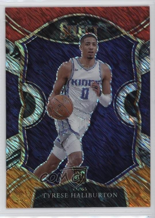 2020 Select Concourse Red White Orange Shimmer Prizm Tyrese Haliburton Rookie RC