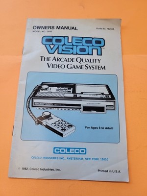 Coleco Vision 1982 Console Video Game System Model No 2400 Owners Manual