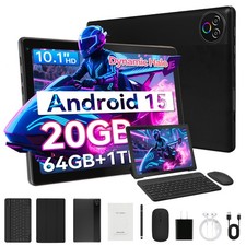 10.1" Android 15 Tablet, 20GB RAM 64GB ROM 1TB Expand , 1080P Full HD,8-Core
