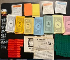 Lot Of Vintage Monopoly Replacement Game Pieces Tokens Hotels Houses Dice
