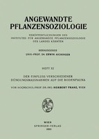 Herbert Franz | Der Einfluss Verschiedener DüNgungsmassnahmen Auf Die Bodenfauna