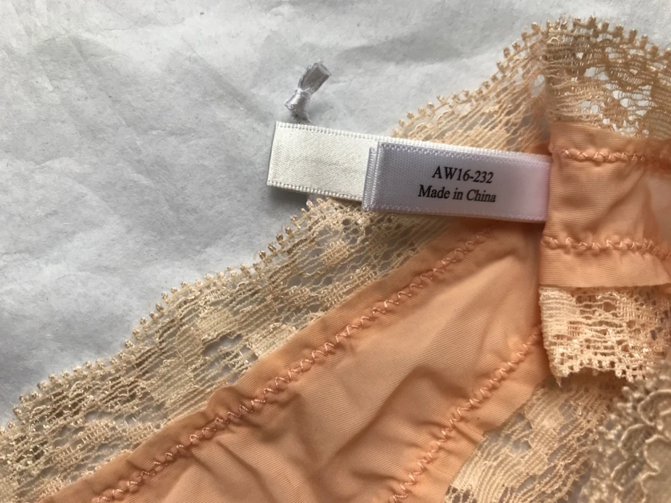 MIMI HOLLIDAY Intimates Brief  LACE TRIM PEACH CREAM UK MEDIUM — 第 3/4 张图片