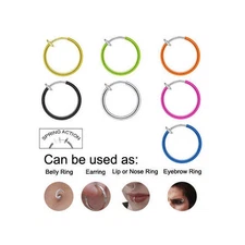 Pair of Non-Piercing Spring Hoops Fake Piercing
