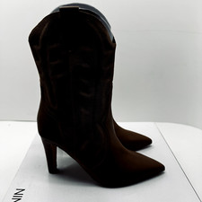 Nine West Women's Alama Pointy Toe Heeled Dress Cowboy Booties, Size 5 M, New