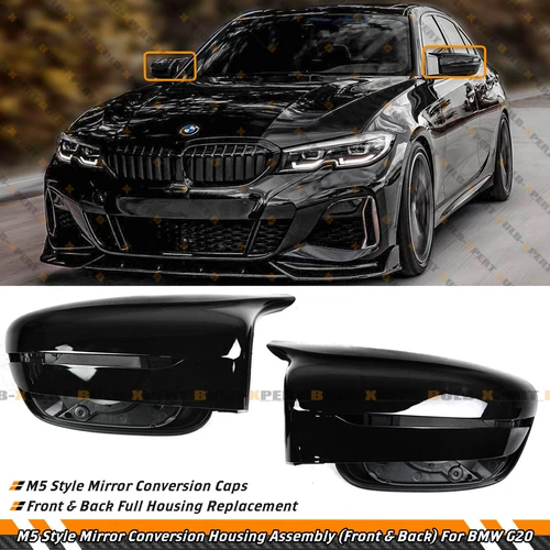 For 2019-25 BMW G20 330i 330e M5 Style Mirror Cover Conversion Housing Assembly 
