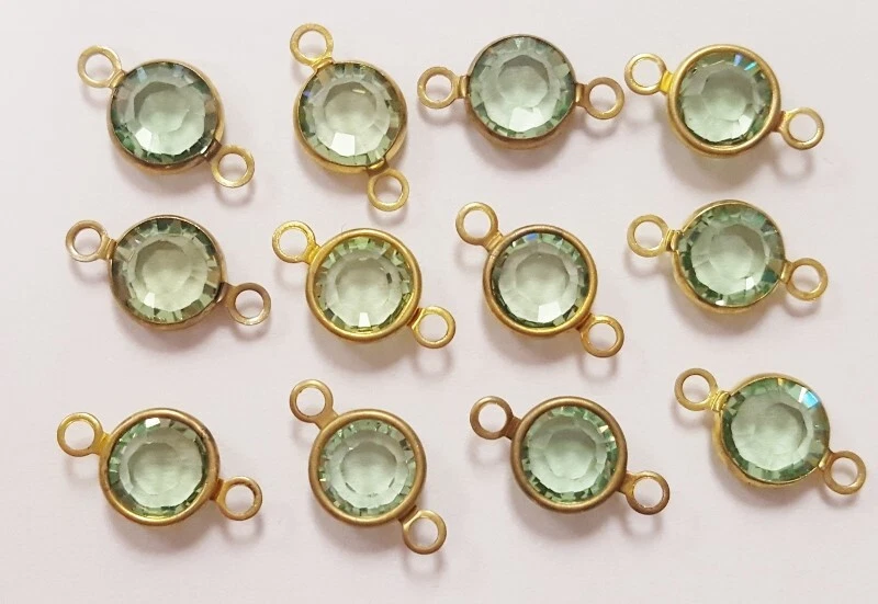 12 conectores de bucle vintage Swarovski Jewel Rose/Peridoto SS30 canal 2 J142 Foto 2 de 4