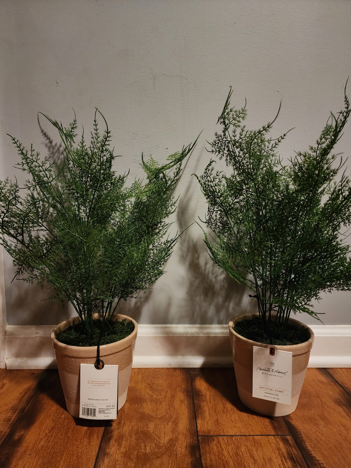 BOX OF 4!! 18.5" x 22" Faux Fern Potted Plant Hearth & Hand with