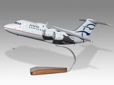British Aerospace Avro RJ100 Aegean Airlines Wood Airplane New Model Small 1/100