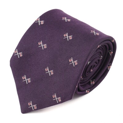 Paul Smith British Collection Purple Union Jack Flag Silk Tie Made in England