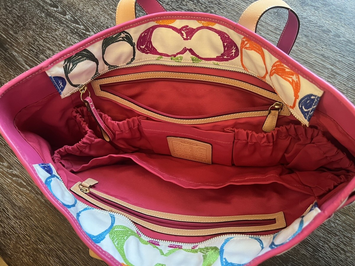 Coach Logo Colorful Large Purse / Tote A05K-6459 | eBay