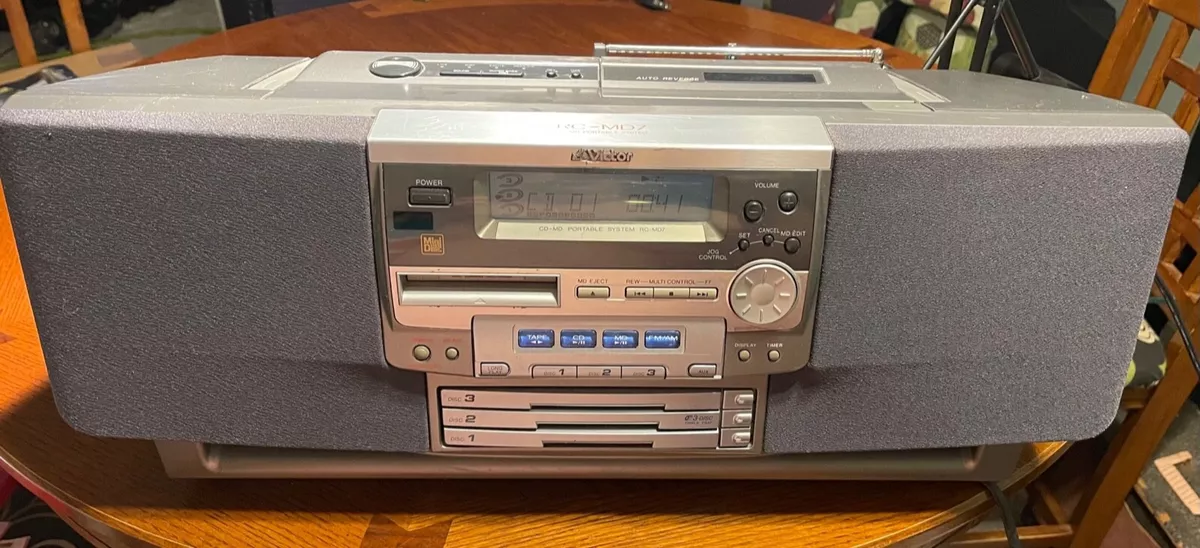 Vintage Victor CD-MD Portable System RC-MD7 Boombox 1997