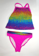 Speedo polka dot multi colored girls tankini size 14