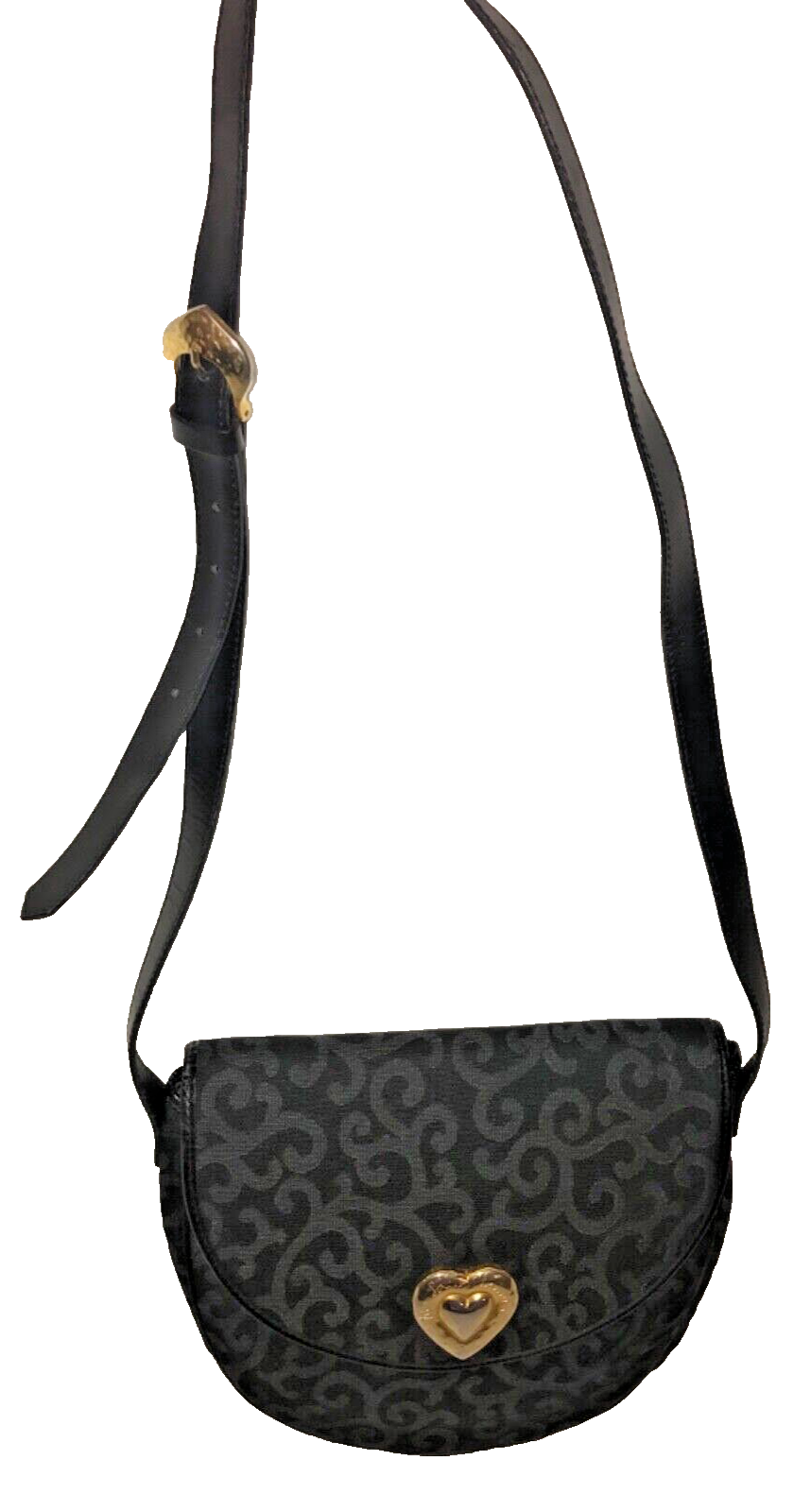 Borsa da sella Yves Saint Laurent vintage logo cuore con motivo barocco