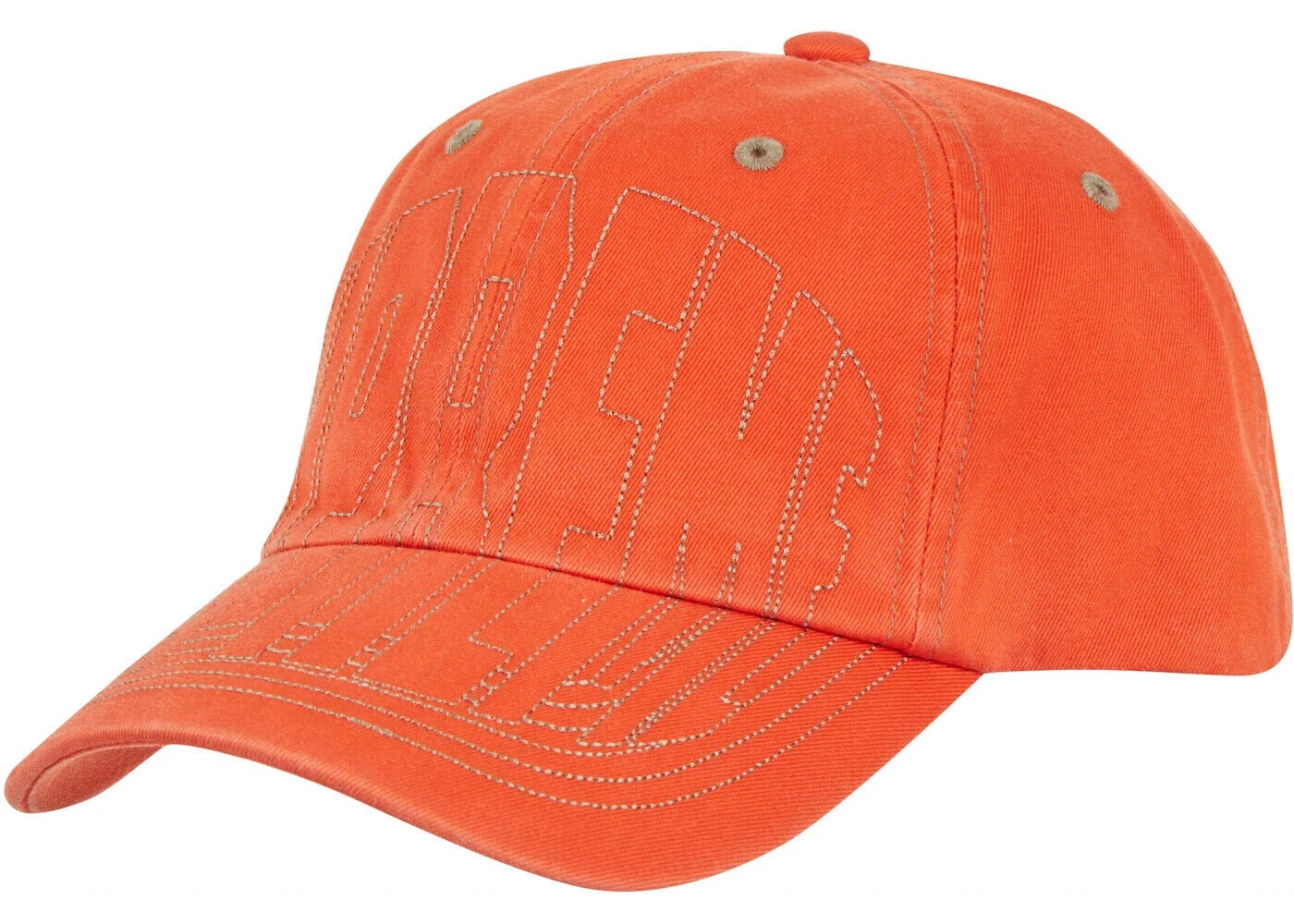 Casquette chapeau à bretelles Supreme Stitch LOGO 6 panneaux SS23 SS23H69 ORANGE NEUF