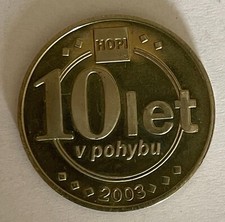 AH24 Plaketa medaglia moneta 10let Hopi pohypu 2003