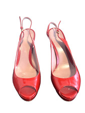 Gucci Womens Womens Shoes Size 9 Red Patent Leather High Heels Open Toe Pumps
