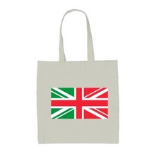 Italy Union Jack Flag - Canvas Tote Bag - Italian United Kingdom UK Country