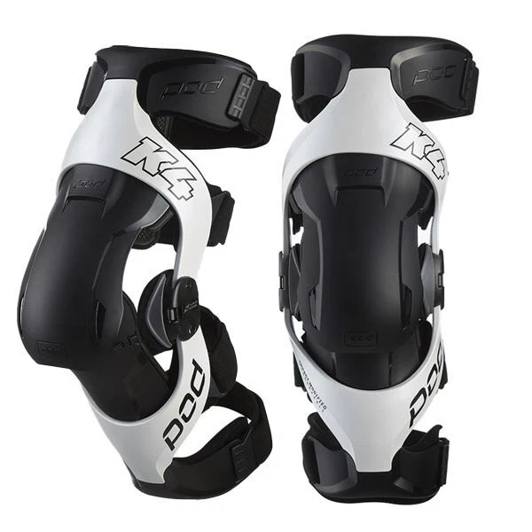 Pod Active K4 2.0 Motocross Knee Braces White MX Off Road Enduro Quad ATV - Image 2 of 4
