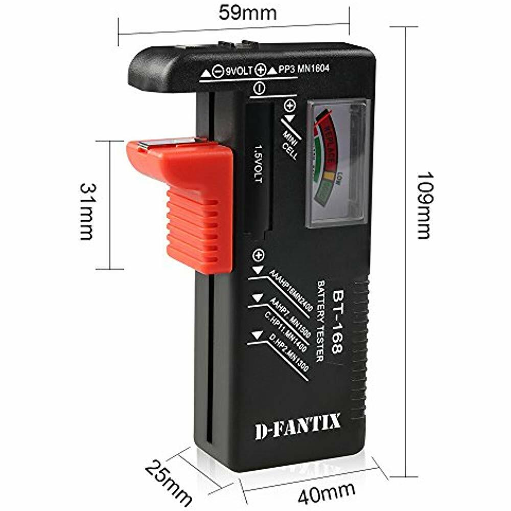 DFantiX Battery Tester, Universal Checker For AA AAA 9V 1.5V Button