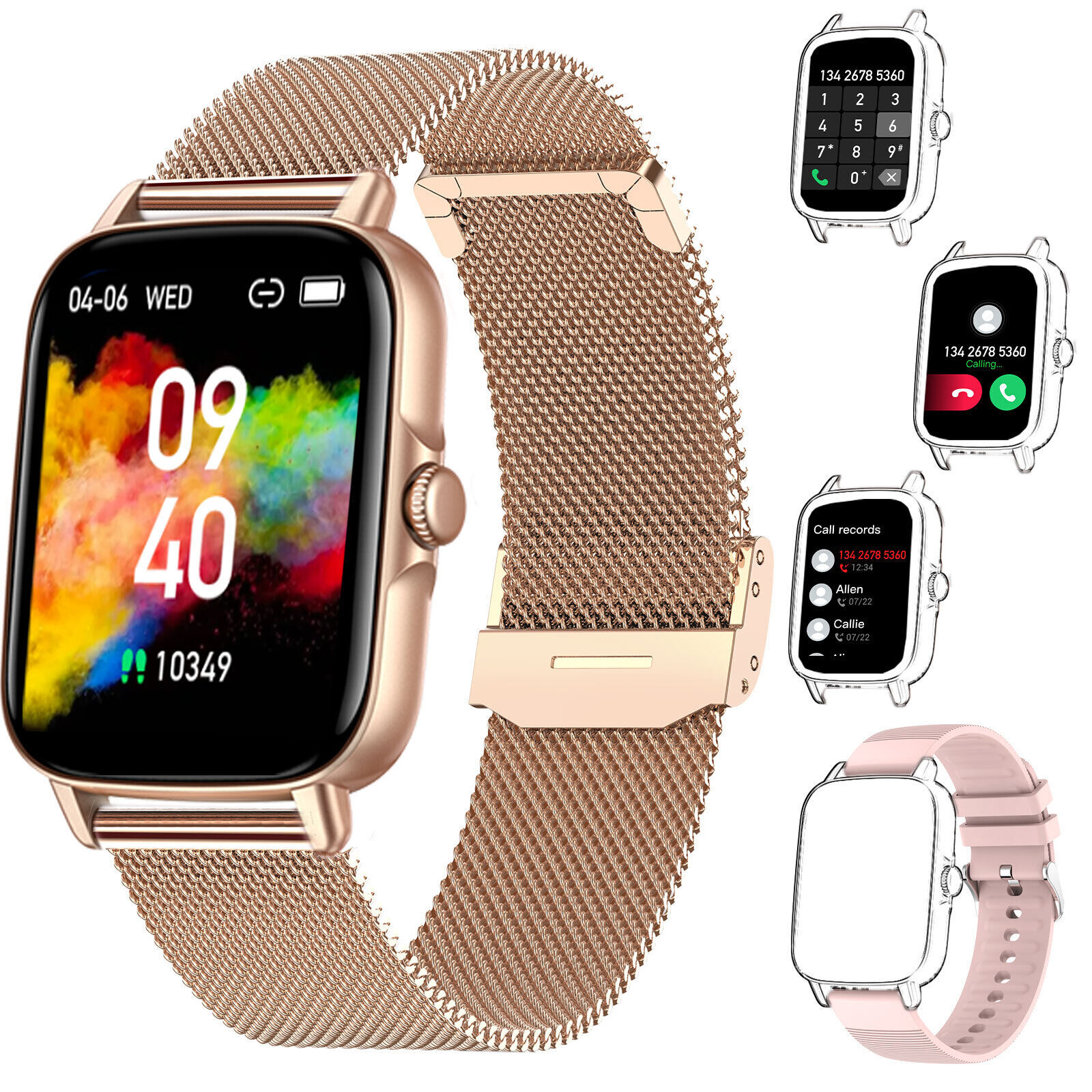 Y22 Smartwatch Damen mit Telefonfunktion Watch 1,7 Display für Android iOS