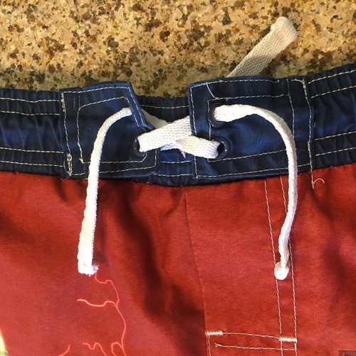 Marvel Iron Man Whiplash Sz 8 Boys Red Super Hero Swim Trunks Shorts Mesh Lined - Picture 3 of 12